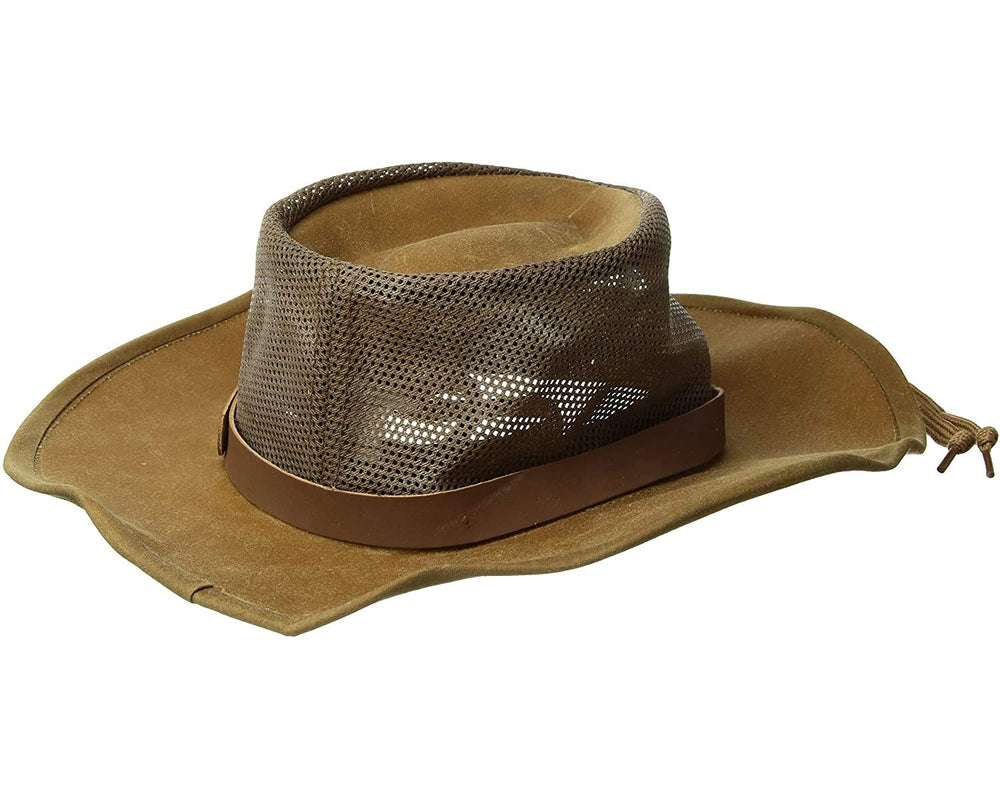 Outback Trading Company Kodiak brim closeup demonstrates 3.25-inch sun protection.