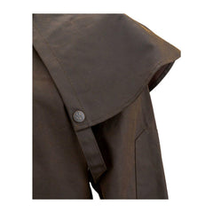 Outback Stockman Duster bronze cape and gusset detail for range of motion