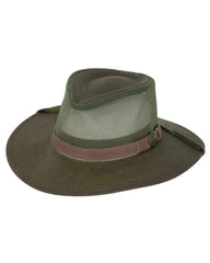 Outback Trading Company Kodiak mesh hat sage front view with sun protection for outdoor ventures