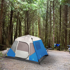 OUTBOUND QuickCamp 6P D-shaped door with vent windows enhances airflow and bug protection.