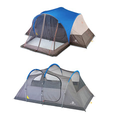 OUTBOUND rainfly attached for weather protection during showers