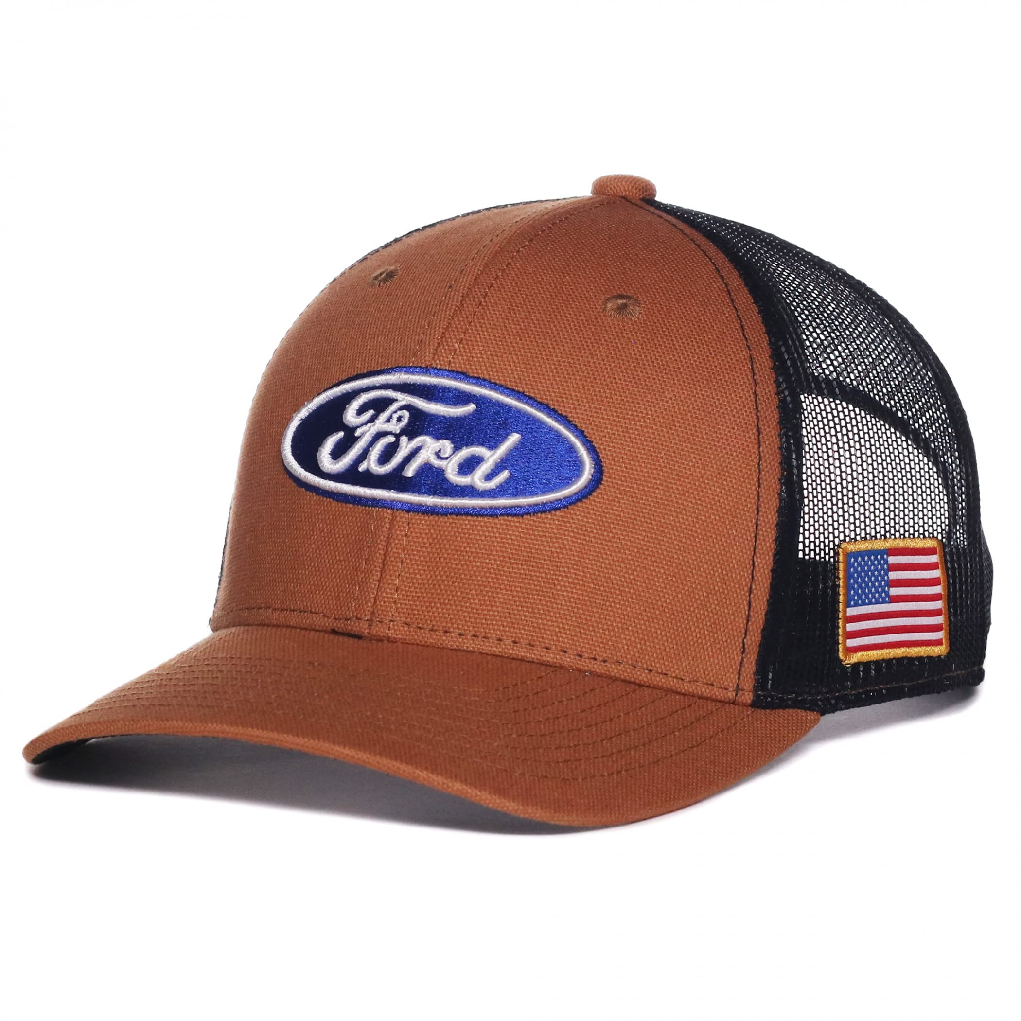 Outdoor Cap FRD17A front view in brown-black for all-day outdoor comfort.