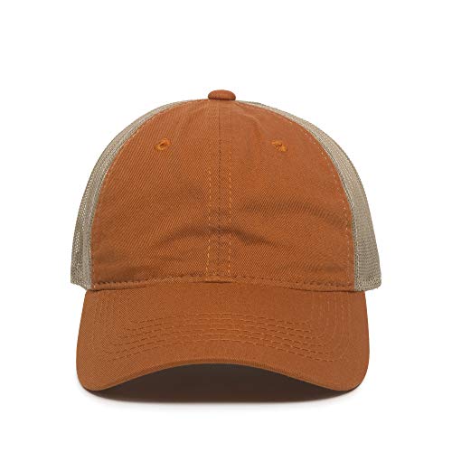 Outdoor Cap FWT-130 side view in orange-tan shows sleek profile for daily wear.