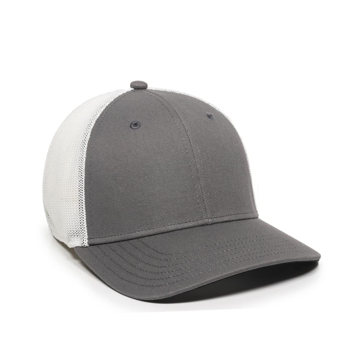 Outdoor Cap RGR-360M grey/white front view demonstrates versatile, one-size-fit wear.
