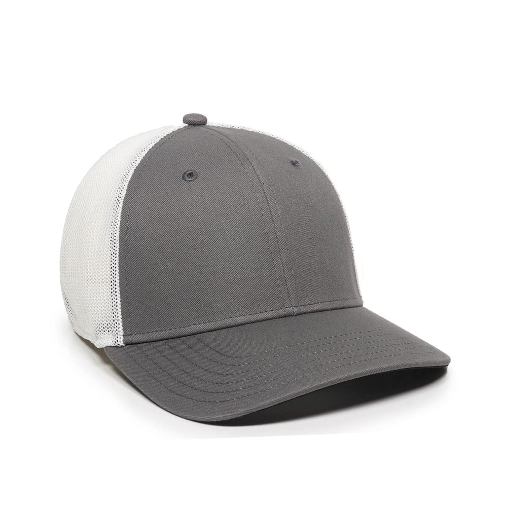 Outdoor Cap RGR-360M grey/white front view demonstrates versatile, one-size-fit wear.
