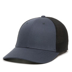 Outdoor Cap RGR-360M slate blue-black top view emphasizes versatile one-size fit.
