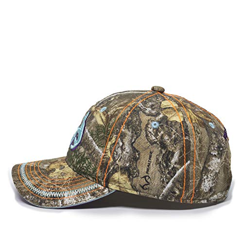 Outdoor Cap TRT86A back closure view with two-toned snap for adjustable fit