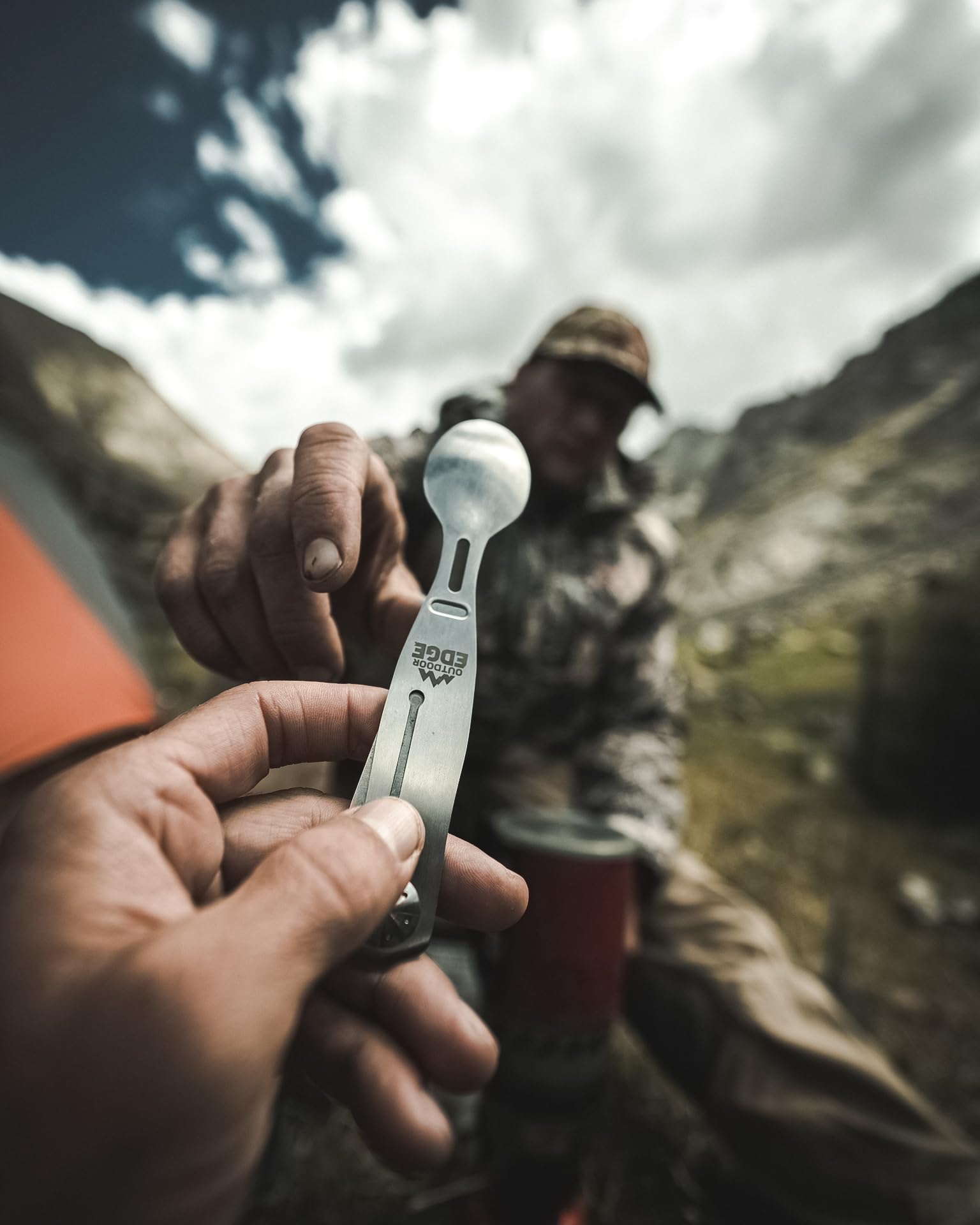 Outdoor Edge Chowlite portable camping utensil kit for on-the-go meals.