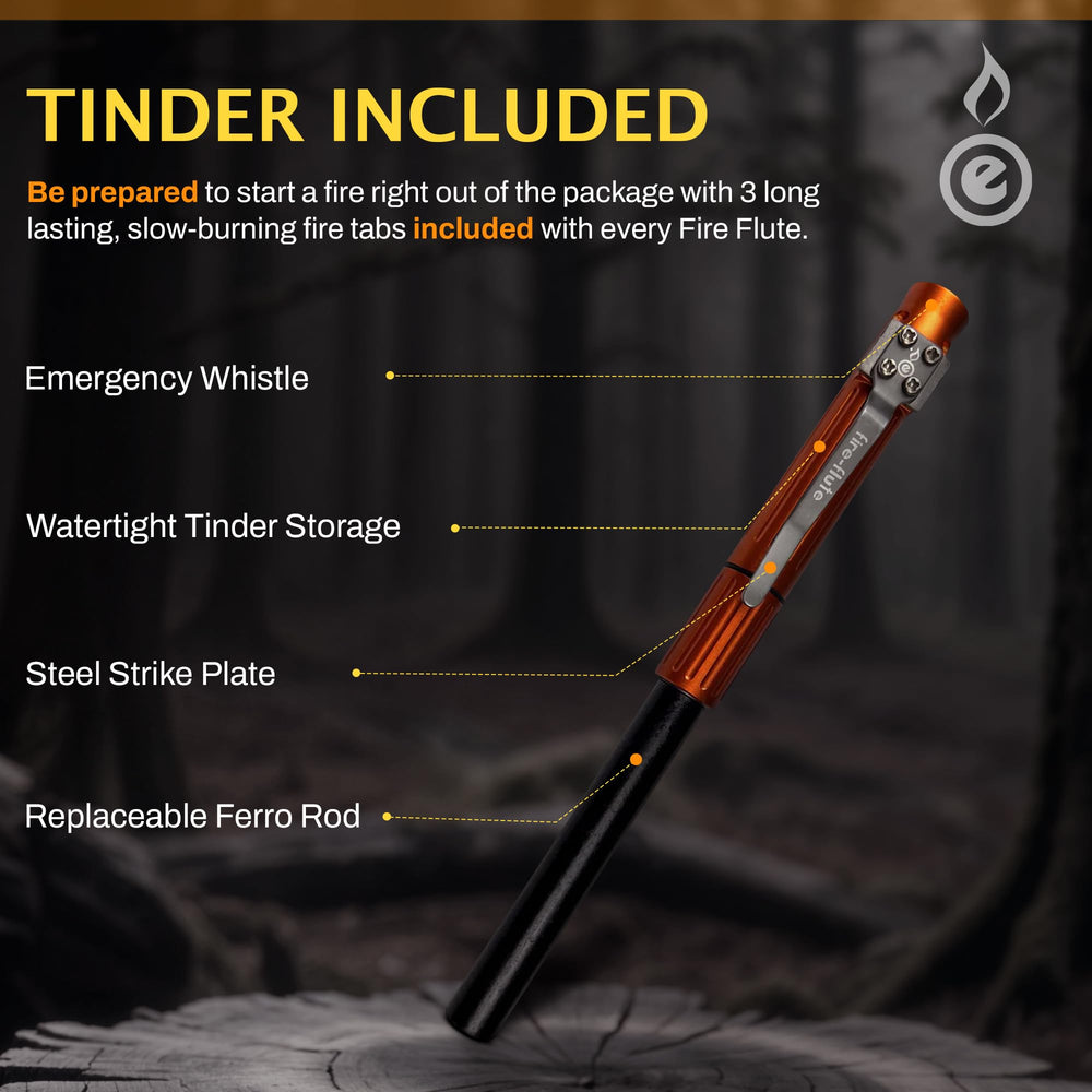 OUTDOOR ELEMENT Fire Flute fits in pockets or packs for easy access.