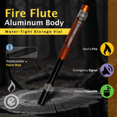 OUTDOOR ELEMENT Fire Flute emits a 120 dB whistle for signaling and safety.