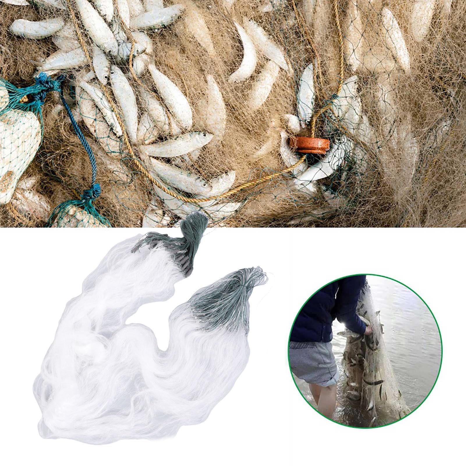 Outdoor nylon fishing net 1.5m height and 50m length for field use