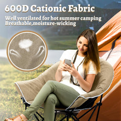 OUTDOOR LIVING SUNTIME 600D cationic fabric close-up shows breathable padding.
