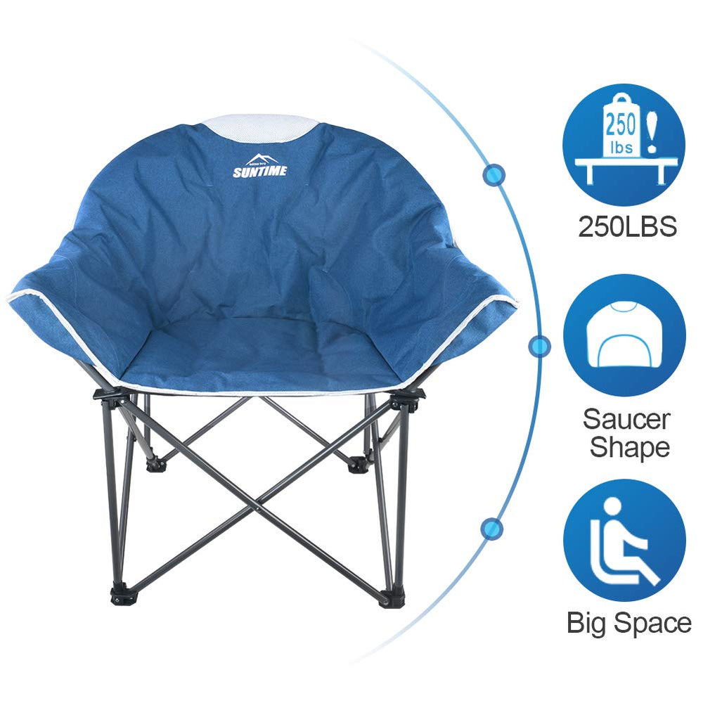 OUTDOOR LIVING SUNTIME carry bag blue demonstrates portable chair transport