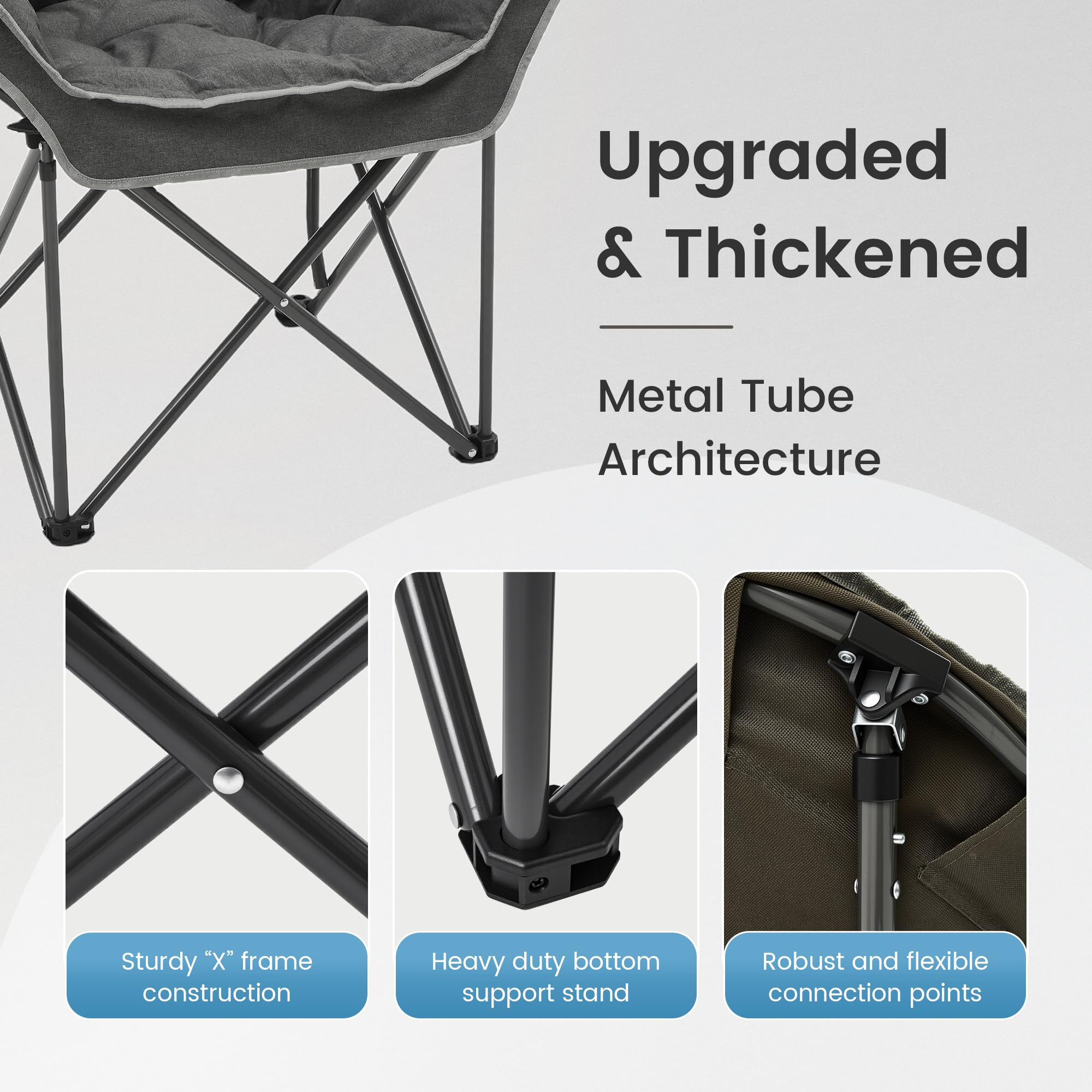OUTDOOR LIVING SUNTIME folding chair with carry bag for easy transport.