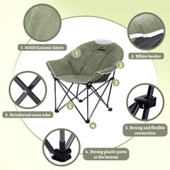 OUTDOOR LIVING SUNTIME Moon Chair stable frame supports steady seating on uneven terrain.