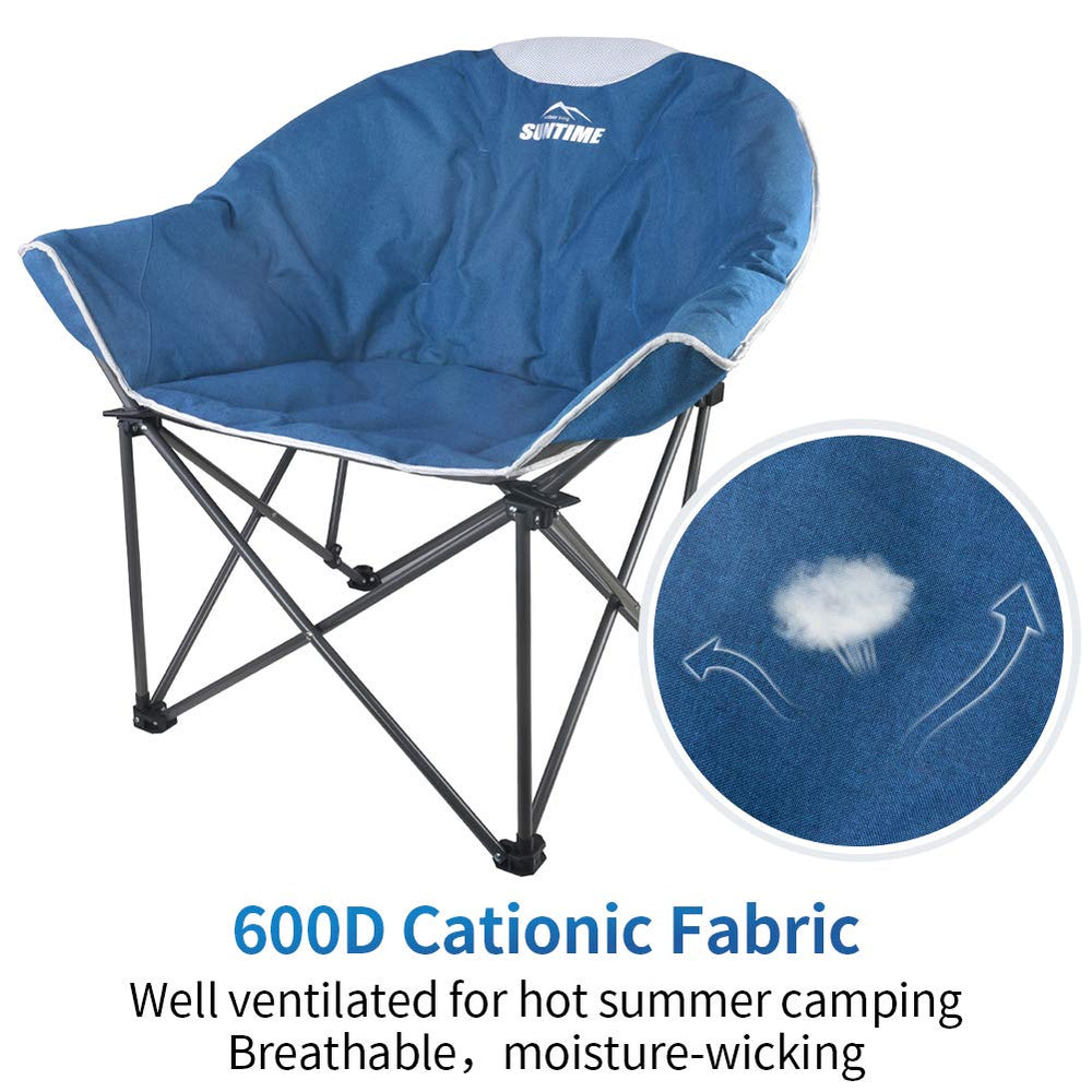OUTDOOR LIVING SUNTIME sofa chair blue on lawn for versatile outdoor use