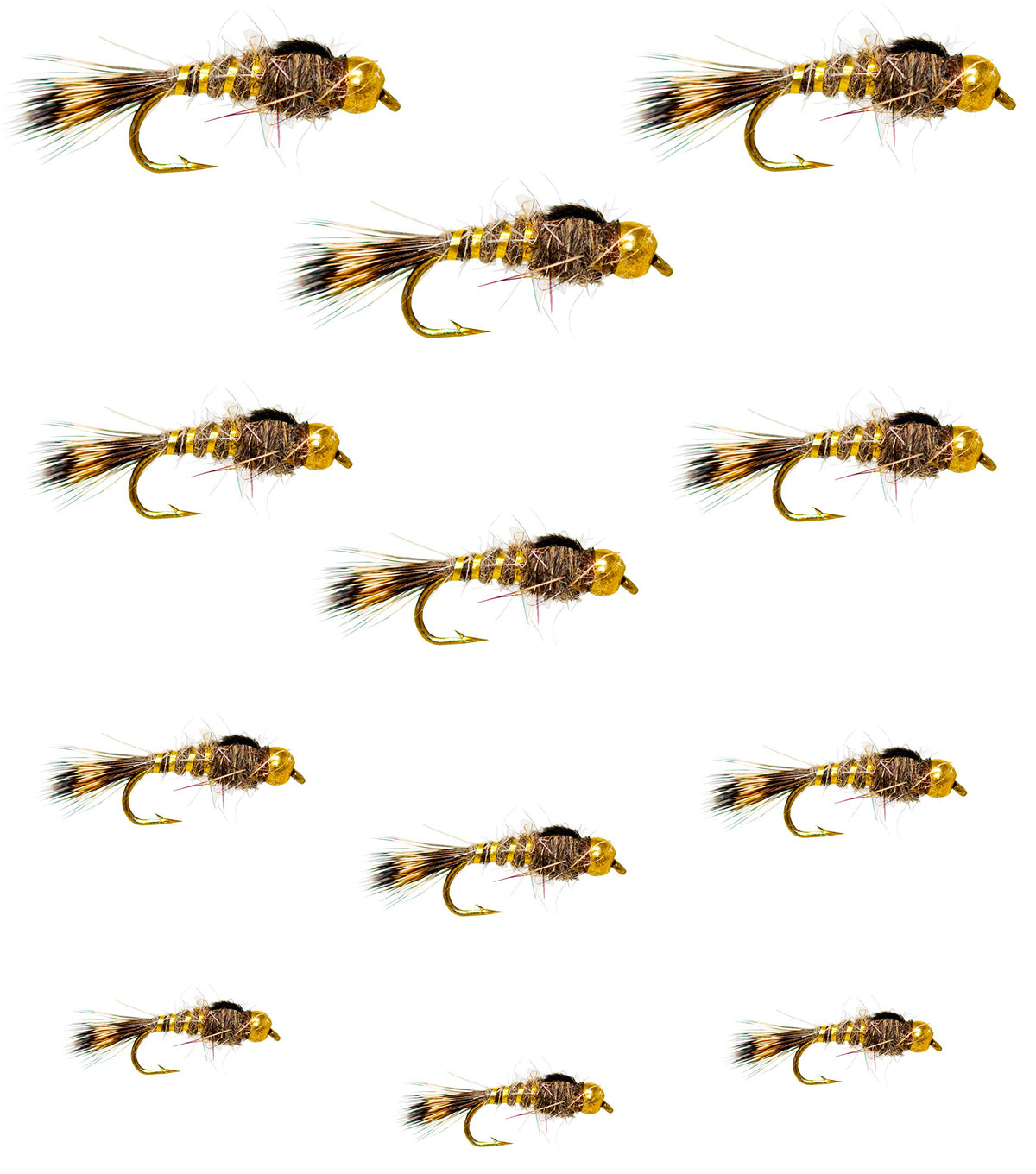 Outdoor Planet 12 gold bead hare ear nymph lure for trout in streams
