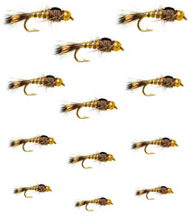Outdoor Planet 12 gold bead hare ear nymph lure for trout in streams
