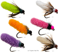 Outdoor Planet tungsten-bead mop flies offering deep-water potential for trout.