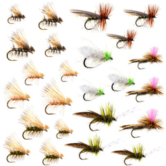 Outdoor Planet 24-caddis dry fly assortment pack shows versatile trout flies for varied hatches