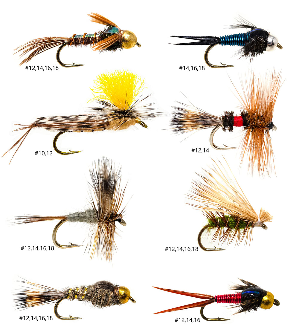 Outdoor Planet 26-fly assortment featuring versatile trout flies for varied waters.