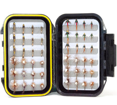 Outdoor Planet 48 Premium Hand-Tied Fly Kit Copper John close-up for trout targeting
