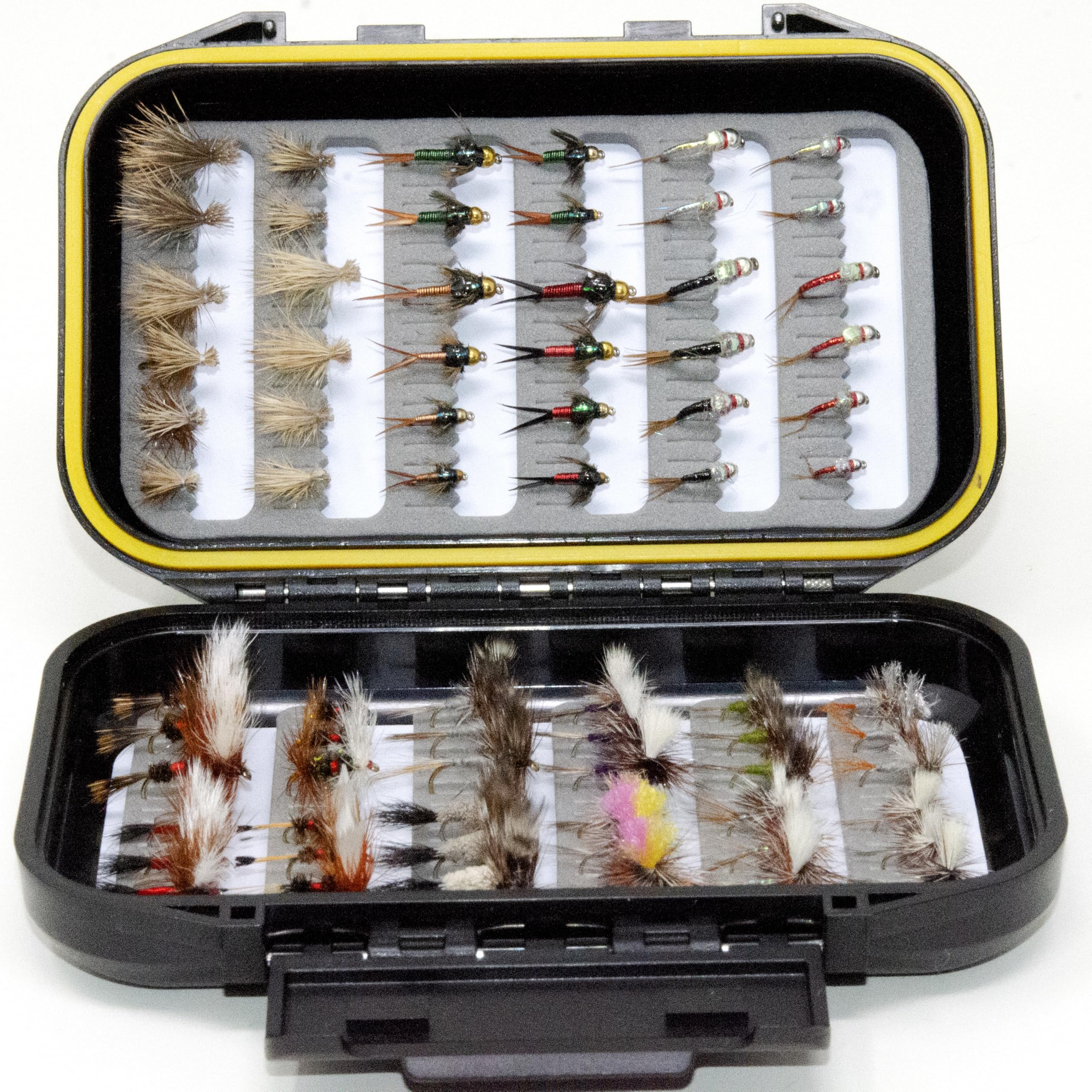 Outdoor Planet 72-premium dry flies: vibrant selection ideal for calm rivers.
