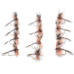 Outdoor Planet Adams dry fly pack displaying four sizes for trout fishing
