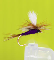 Outdoor Planet Adams Purple Parachute Dry Fly ready for trout angling.