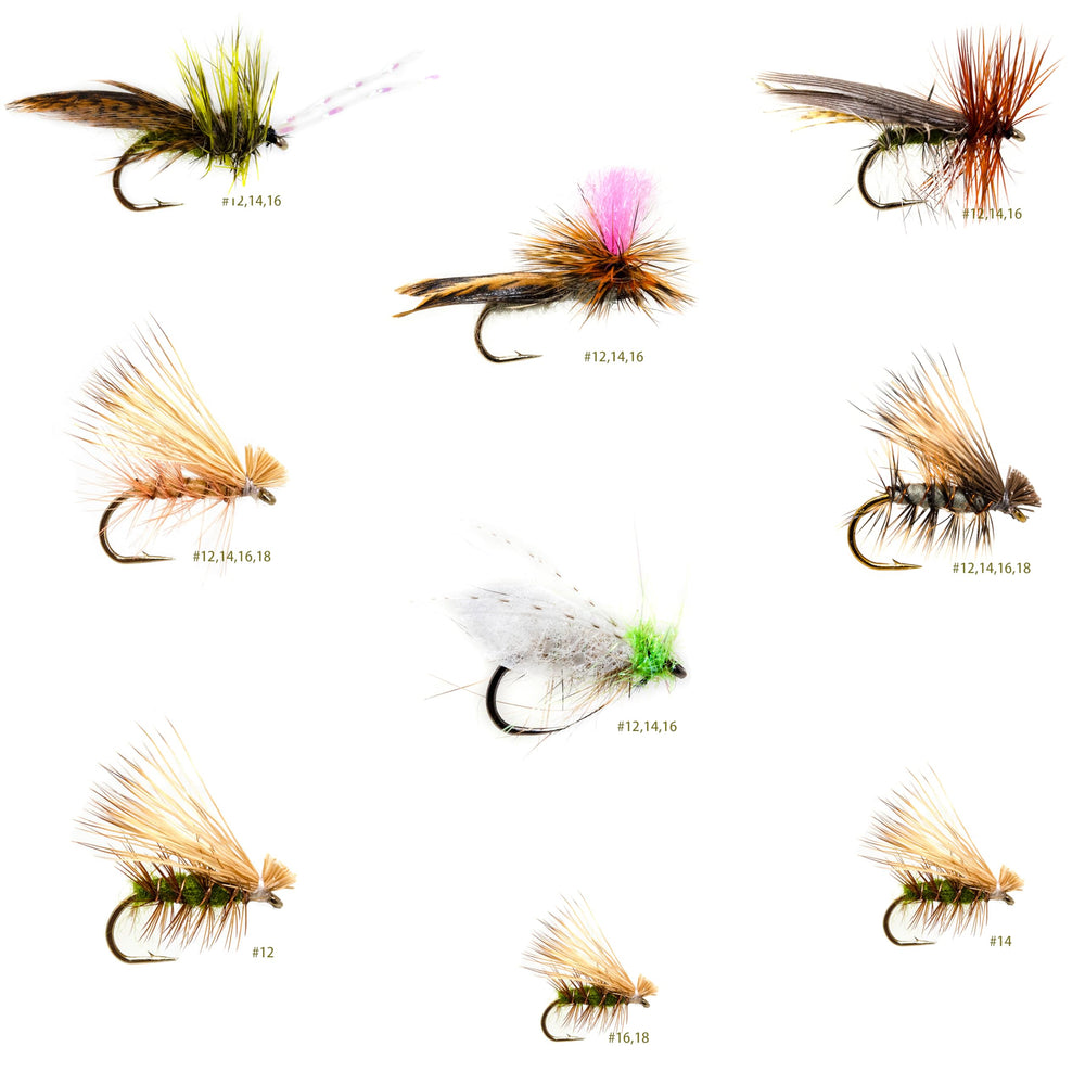 Outdoor Planet closeup of caddis patterns with realistic shapes to entice feeding trout