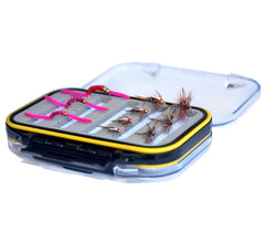 Outdoor Planet double side waterproof pocketed fly box keeps flies organized on the river.