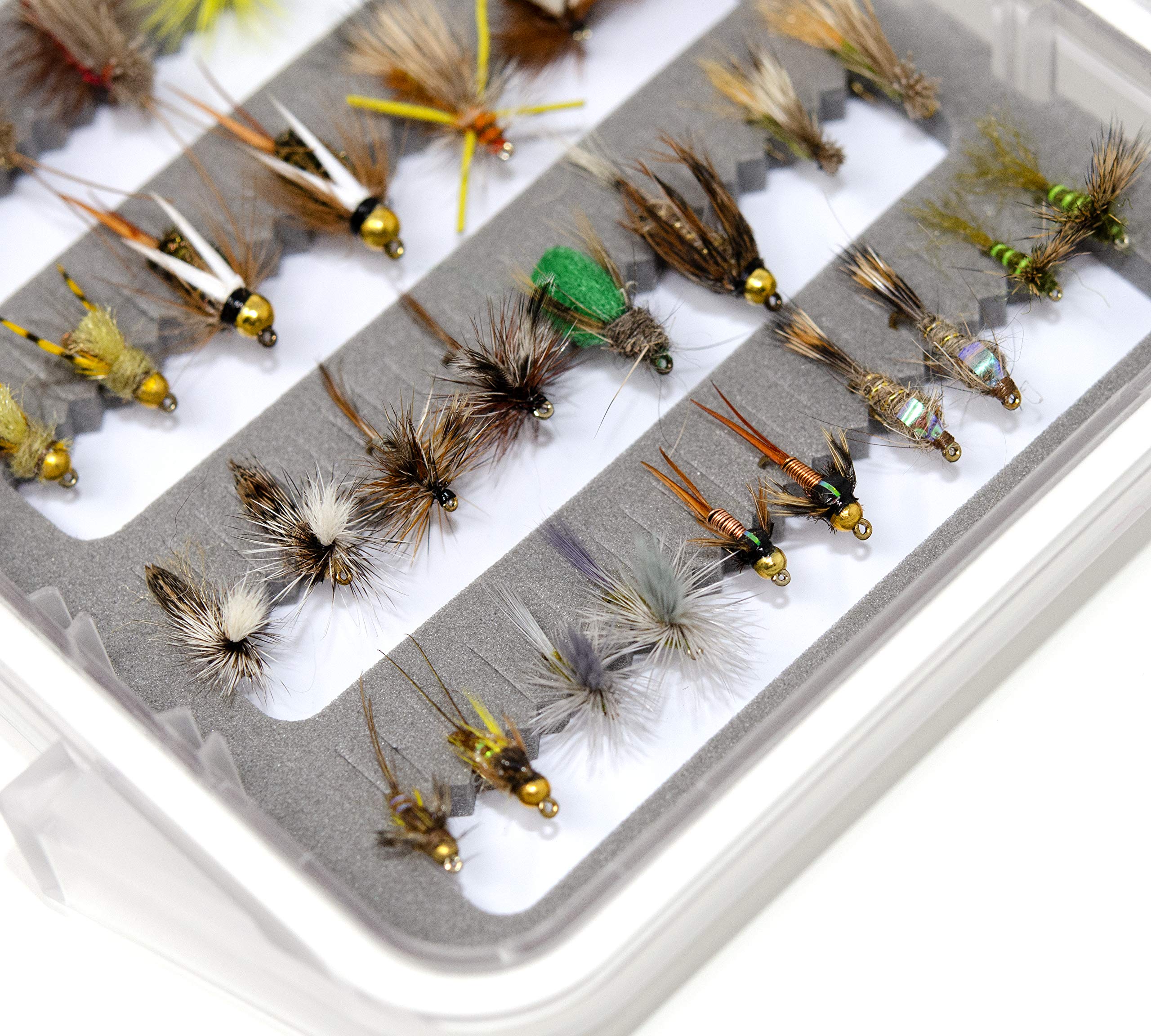Outdoor Planet dry-flies selection showcased for confident casting on calm or choppy streams.
