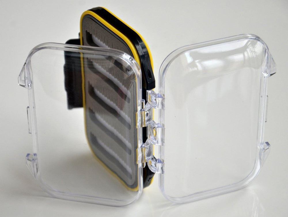Outdoor Planet compact fly box measures 4.17 by 3 by 1.34 inches for pockets.