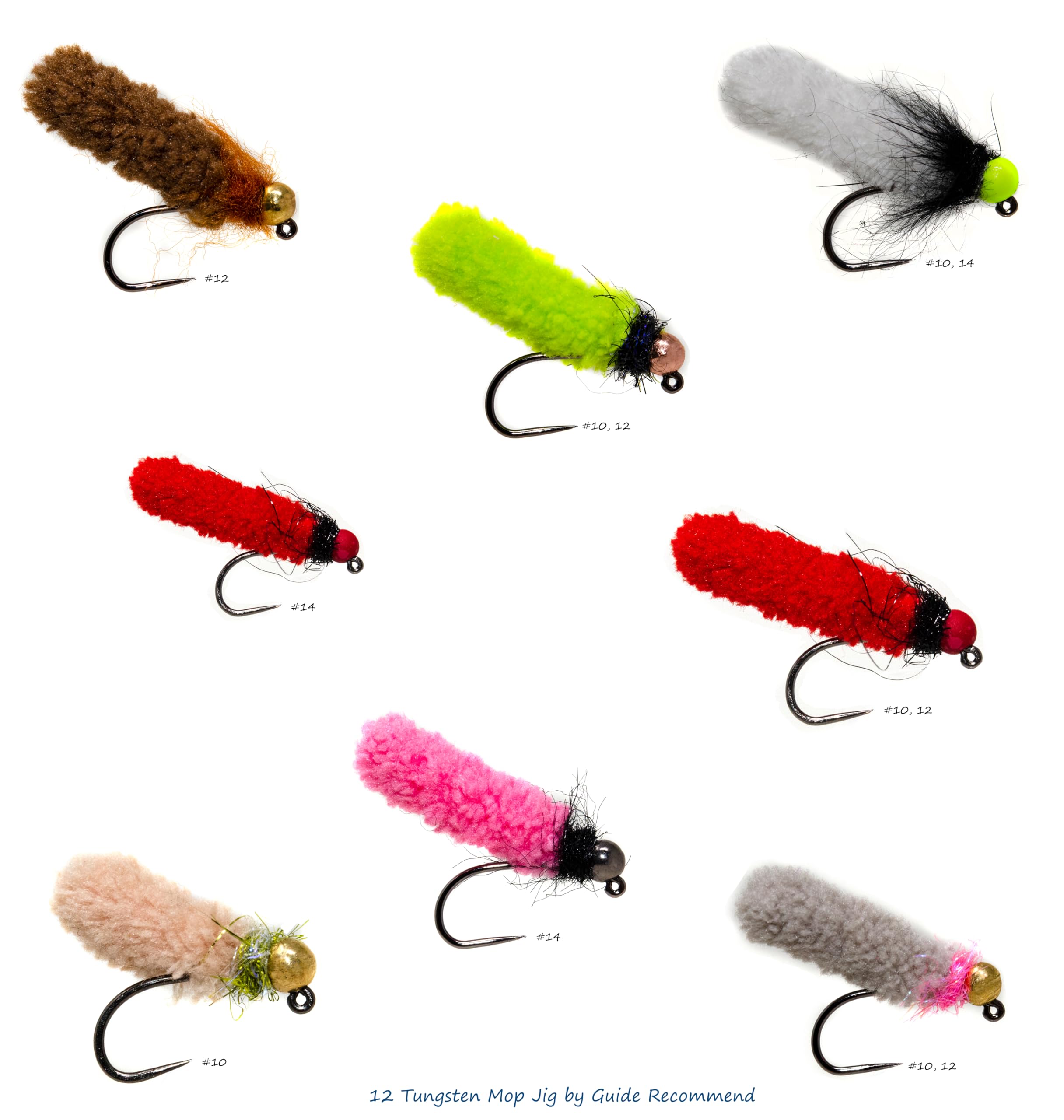 Outdoor Planet mop flies on hook in water, showcasing durable beadhead nymphs for deep streams