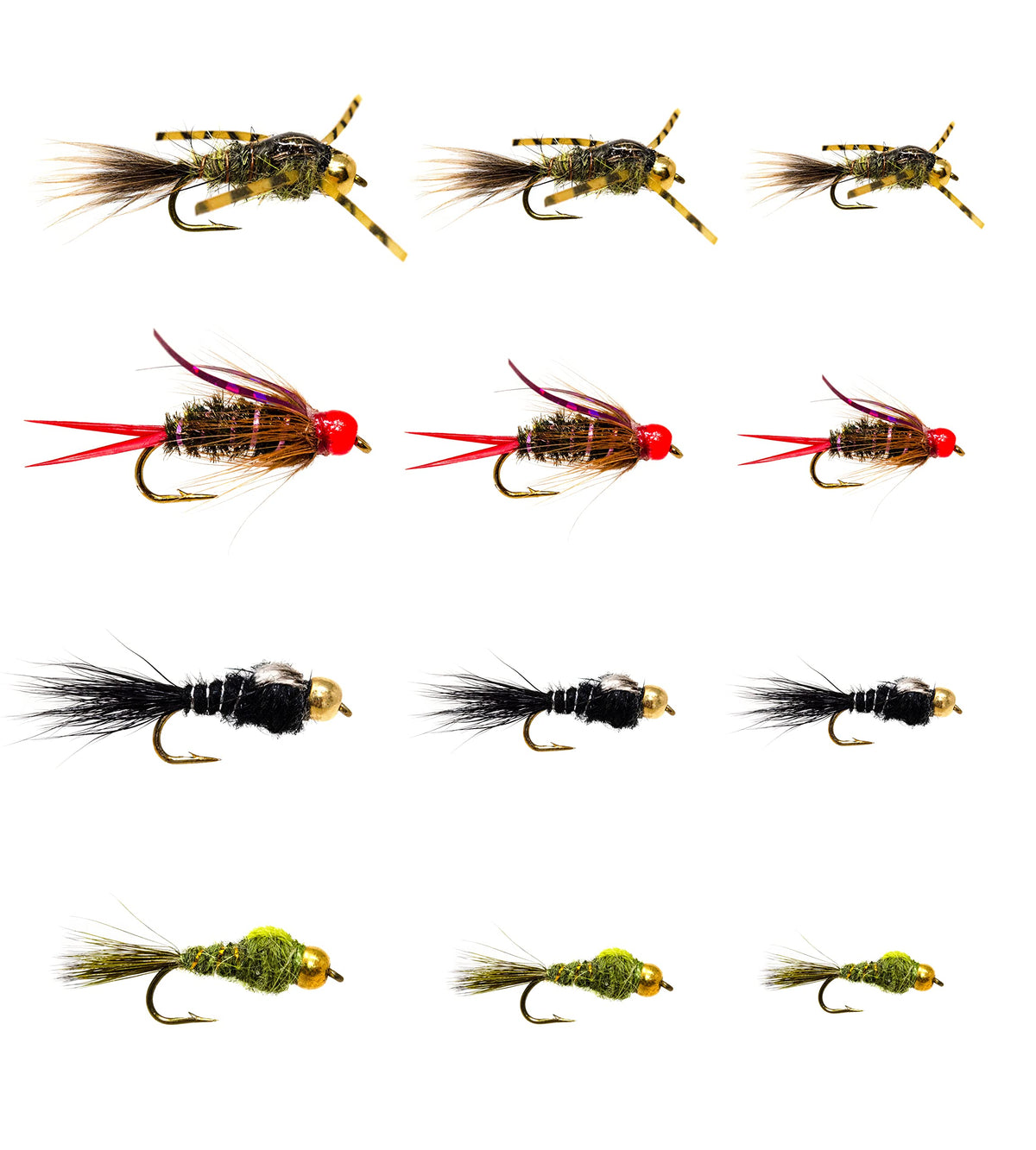 Outdoor Planet Prince Nymph and Hare's Ear assortment for trout fishing, versatile for nymph and mayfly sessions.