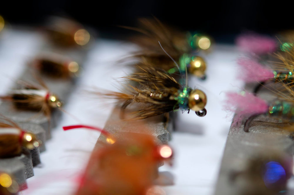 Outdoor Planet rivers, lakes nymphing flies display for all-water adventures
