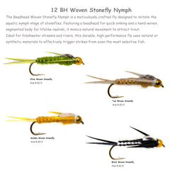 Outdoor Planet stonefly nymph beadhead close-up, durable craft for versatile freshwater fishing