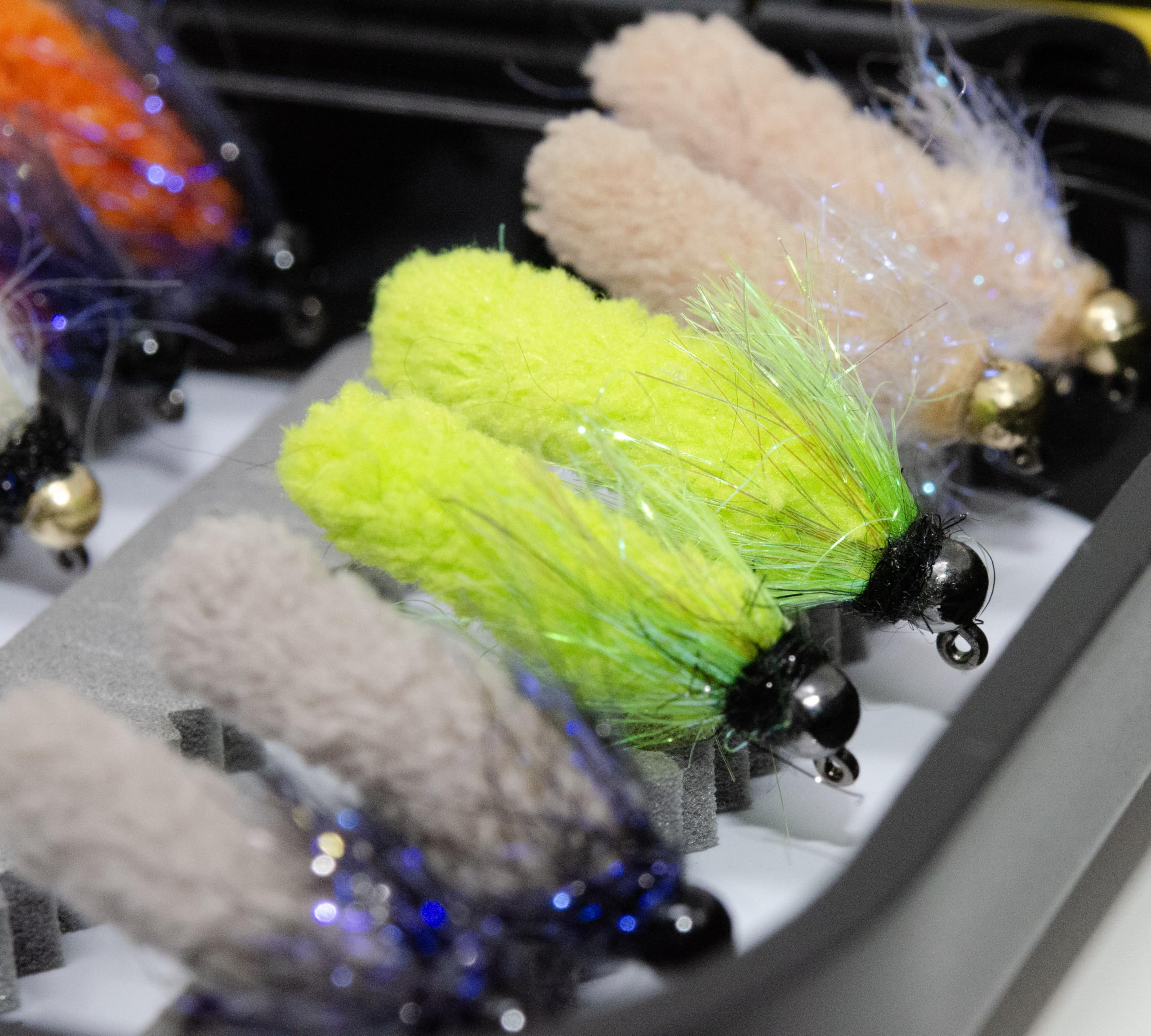 Outdoor Planet Tungsten Bead Mop Flies designed for fast sinking in currents.