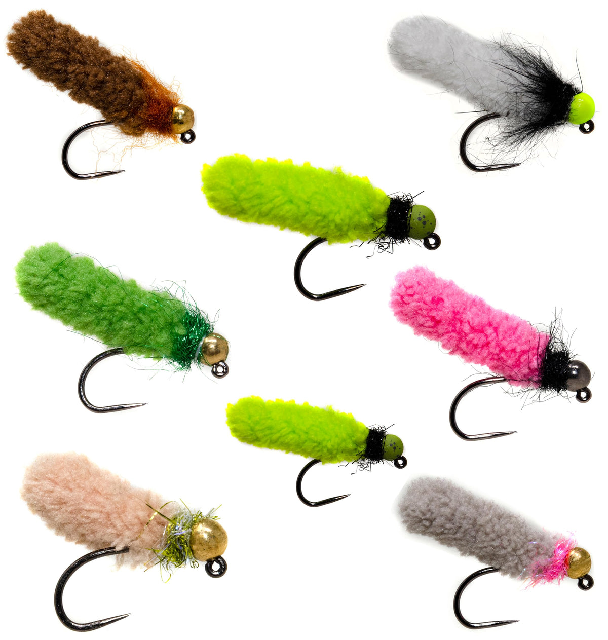 Outdoor Planet tungsten beadhead mop flies assortment for deep-water trout fishing