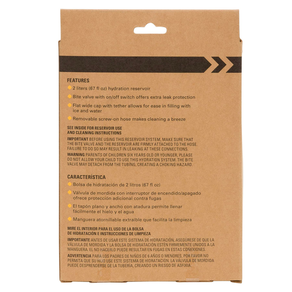 Outdoor Products 2L hydration reservoir BPA-free material for safe outdoor use.