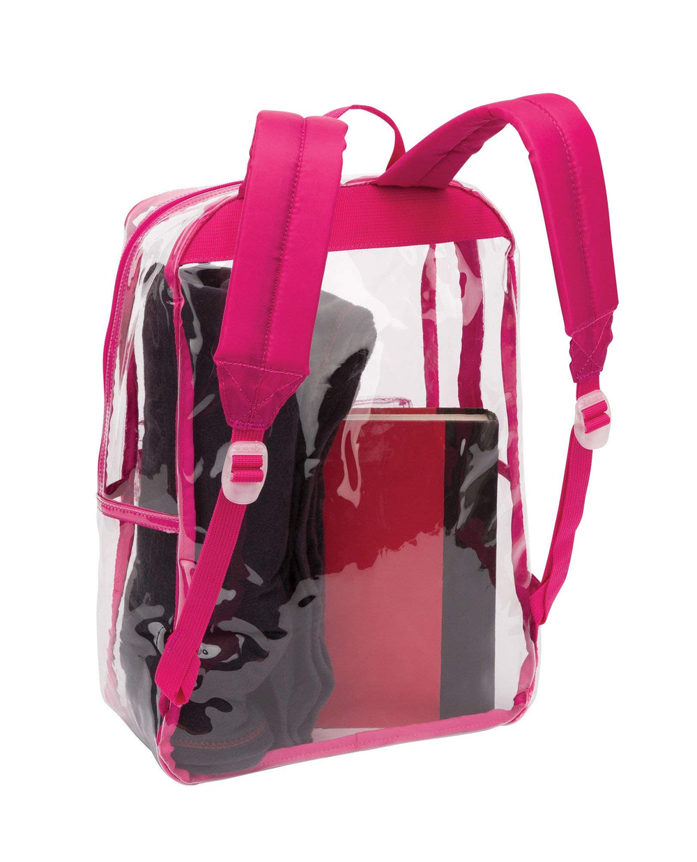 Outdoor Products Clear Pass Daypack black side view, easy access while commuting.