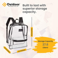 Outdoor Products Clear Pass Daypack pink peacock pocket detail, secure front pocket for small items.