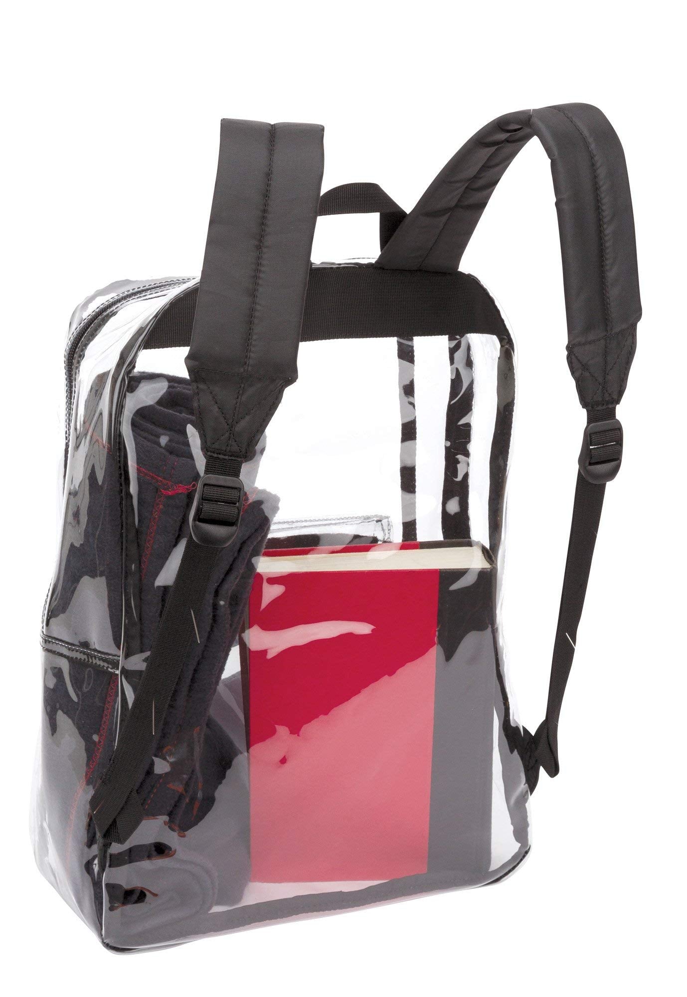 Outdoor Products Clear Pass Daypack pink peacock side view, quick content check on the go.
