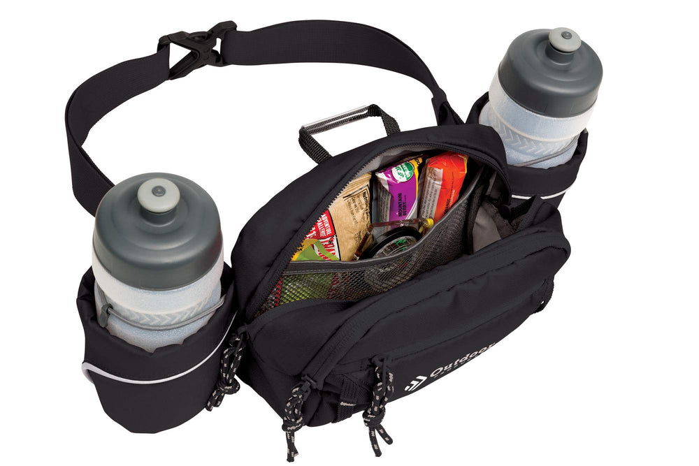 Outdoor Products H2O Mojave waist pack insulated bottle pockets for hydration on trails.