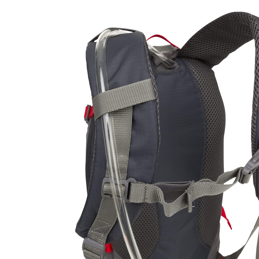 Outdoor Products Mist Hydration Pack expandable front pocket for quick stash and organization.