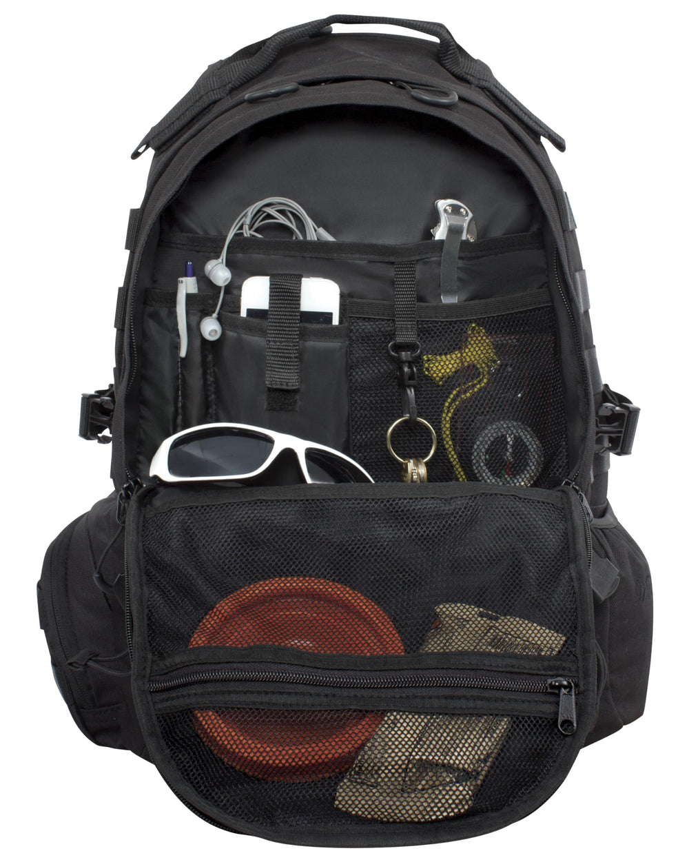 Outdoor Products Quest Day Pack MOLLE attachment points expand carrying options.