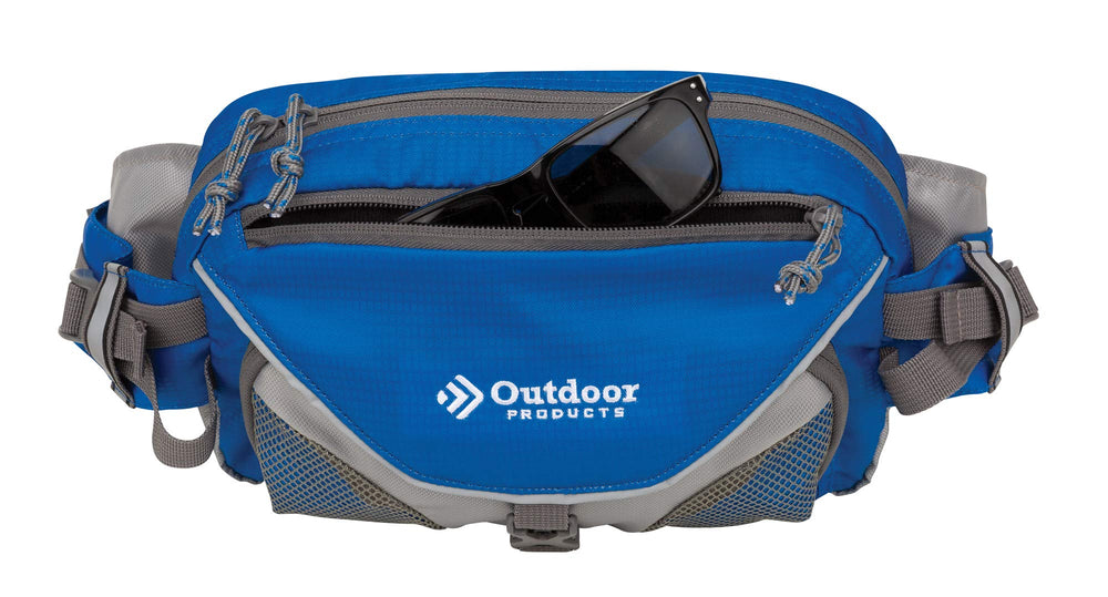 Outdoor Products Roadrunner waist pack side view highlights compact travel-friendly size.