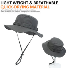 Foldable men's sun hat with UPF protection for outdoor activities