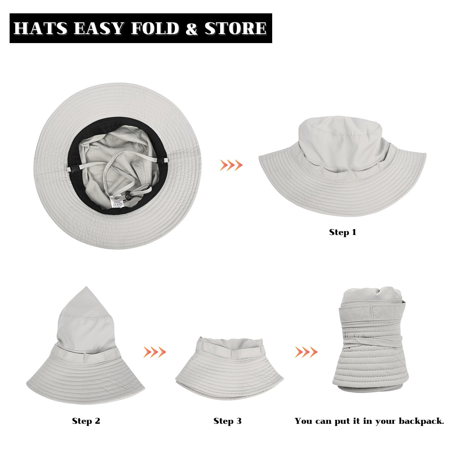 Wide-brim sun hat shielding face, ears and neck