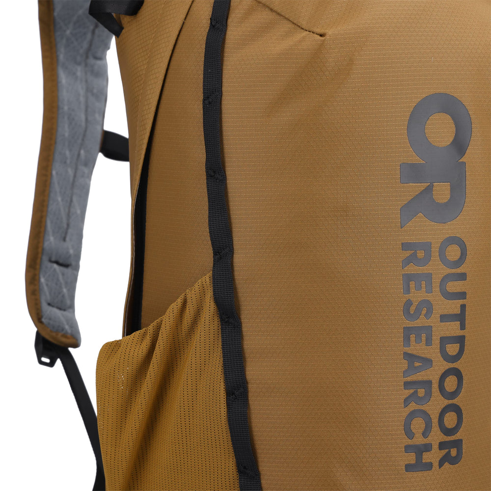 Outdoor Research Adrenaline Day Pack 20L in Coyote, shoulder straps highlight comfort